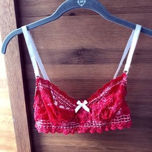 Red Lace Hanky Panky Bralette